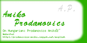 aniko prodanovics business card